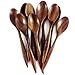 DDPREMIUM Small Wooden Teaspoons, Coffee Spoons, Handcraft Siamese RoseWood, Set 10 of 5 Inch, Brown