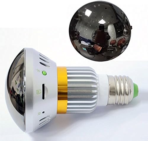 EAZZYDV HD720P Mirror Face Hidden Bulb Lamp Wi-Fi/AP/P2P Security CCTV DVR IP Camera(Mirror,Motion,NV,CS,36pcIR)