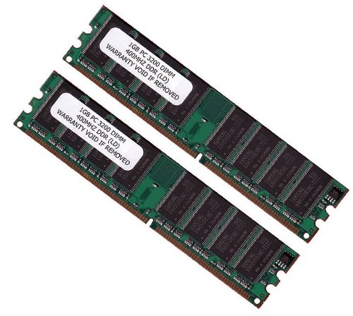 2GB 2 x 1GB  DDR DIMM 184 PIN 400Mhz PC3200 CL 3.0 DESKTOP MEMORY
