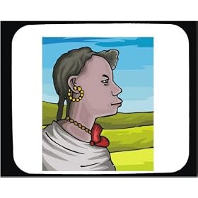 Decorated Mouse Pad with Africa, tribe, jewelry, robes, grassland, woman, tribal
