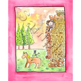 Brown Hair Rapunzel By S. Bowman 8 X 10 Art Print Princess Series by Oh How Cute Baby