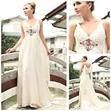 Flirty V Neck Ethereal Evening Gown, Wedding Dress, Bridal Gowns, 38803