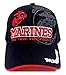 United States Marine Corps Black & Red 3D Text Logo Adjustable Hat