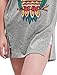 Allegra K Women Short Sleeve Owl T Shirt Side Split Loose Fit Tee XL Light Grey