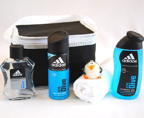 handverpacktes M&auml;nnergeschenke Set ICE MAN mit ADIDAS Ice Dive Duschgel und Deospray sowie Preisvergleich