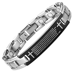Willis Judd New Mens Titanium Lords Prayer In English Magnetic Bracelet in Velvet Box with Free Link Removal Tool