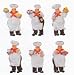 Set of 6 Ceramic Chef Magnets