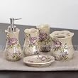 Delicate Chrysanthem 5pc Resin Bathroom Set pack in box