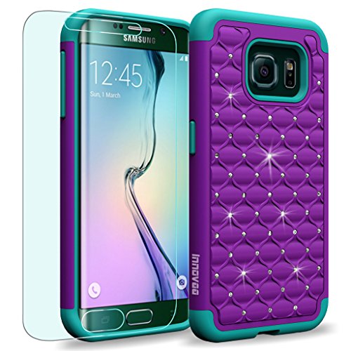 Samsung Galaxy S6 Edge / G925 Case, INNOVAA Fashion Studded Rhinestone Armor Case W/ Free Screen Protector & Stylus Pen - Purple Samsung Galaxy S6 Edge / G925 Case, INNOVAA Fashion Studded Rhinestone Armor Case W/ Free Screen Protector & Stylus Pen - Purple