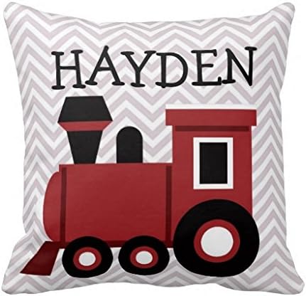 Boys Red Train Personalized 18*18 pillow Case