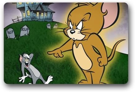 Tom and Jerry Custom Bed and Bath Doormat Non-woven Fabric Top (23.6"x15.7")