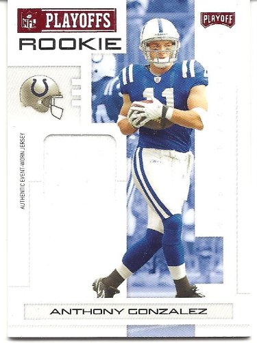 Anthony Gonzalez 2007 Playoff NFL Playoffs Materials Jersey Card #102 060/100 Indianapolis Colts
