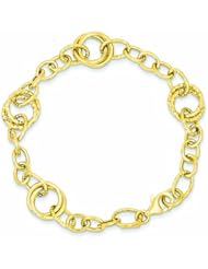 Genuine 14K Yellow Gold Polished Fancy Link Bracelet 7.5 Inches 4 Grams Of Gold 100% Satisfaction Guaranteed.