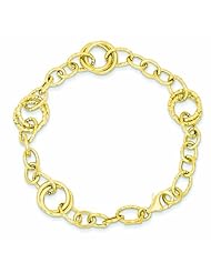 14K Gold Polished Fancy Link Bracelet 7.5 Inches