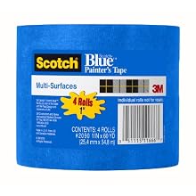 3M ScotchBlue Painter's Tape for Multi-Surfaces, 1-Inch by 60-Yard, 4-Pack