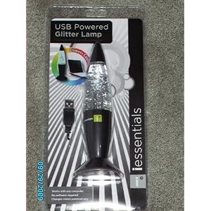 USB Powered Glitter Lamp (Black Base)
