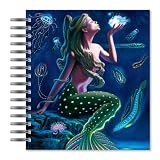 ECOeverywhere Bioluminescent Mermaid Picture Photo Album, 18 Pages, Holds 72 Photos, 7.75 x 8.75 Inches, Multicolored (PA11654)