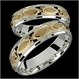 Isla Elegant Two Tone Comfort Fit Wedding Bands for Him & Her! Custom Made! 51J46QT5Z3L. SL160 Isla Elegant Two Tone Comfort Fit Wedding Bands for Him & Her! Custom Made!