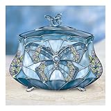 Louis Comfort Tiffany-Style Beauty Takes Wing Collectible Butterfly Music Box