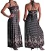 EyeCatchClothing - Dido Slinky Long Maxi Halter Neck Print Dress