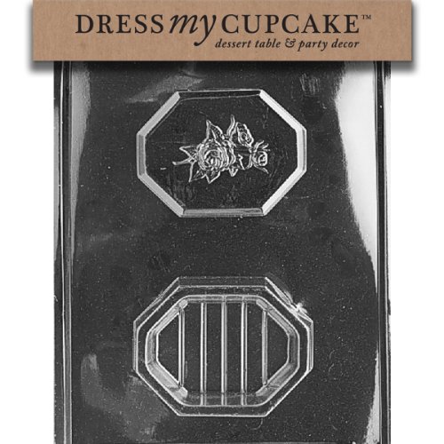 Dress My Cupcake DMCF058 Chocolate Candy Mold, Pour Box with Rose