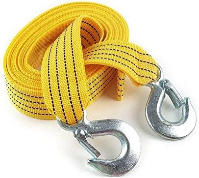 Kushina 3m 3tons Nylon Tow Strap, Trailer Rope, Tow Harness with 2 Forged Steel Self-locking Hooks