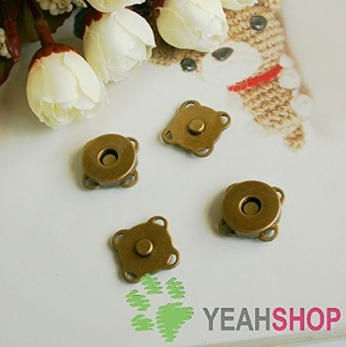 18mm Antique Brass Sew on Magnetic Snaps / Closures / Buttons - 20 Sets