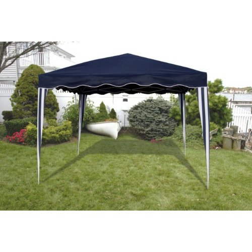Bliss Hammocks, Inc. Stow Ez 10-Feet X 10-Feet Pop Up Gazebo With Carrying Case, Blue & White