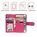 xhorizon Leather Folio Hand Strap Purse Case with Magnetic Closure for iPhone 6, 6s - Rose Red