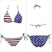 Dasbayla Women's Padded Bandeau Bikini Set USA American Flag String Bathing Suits L