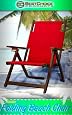 New Deluxe Wood Folding Beach Chair Pool Lawn Chair
