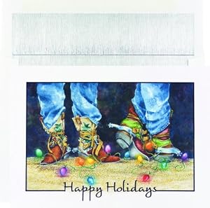 Cowboy Boots & Lights Western Christmas Cards -