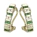 14K Yellow Gold 1/4 ct. Diamond with Alternating 1/2 ct. Square Shaped Emerald Earrings