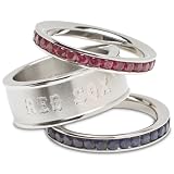 MLB Boston Red Sox Logo Crystal Stacked Ring Set