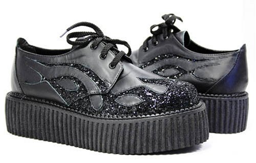 Leather Glitter Flame Creepers from N.Y.L.A.