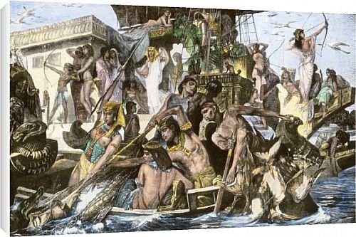 Canvas Prints of Royal barge on the Nile in ancient Egypt from North Wind