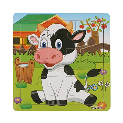 Franterd, Kids Wooden Dairy Cow Jigsaw Education And Learning Puzzles Toys