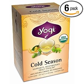 Yogi Cold Season, Herbal Tea Supplement, 16-Count Tea Bags (Pack of 6)