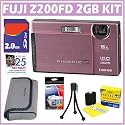 Fuji Finepix Z200FD 10MP Digital Camera Pink and 2GB Accessory Outfit