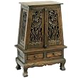 Handmade Asian Furniture - 37" Bamboo Forest Storage Cabinet / End Table - Rich Dark Finish