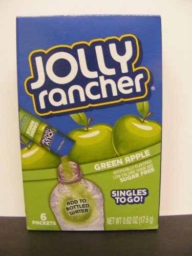 1 6 Ct Box Jolly Rancher Green Apple Singles To Go Sugar Free Drink Mix Dufisoaufidoufi