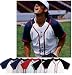 Champion Contrasting Raglan Sleeve Button-Front Baseball Jersey with Braid Trim Shirt