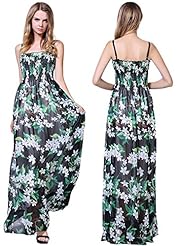 Plus Size General Print Spaghetti Strap Chiffon Evening Dress/Party Dress/Wedding Dress/Maxi Dress 