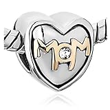 Pugster I Love Mom Heart Bead Fits Pandora Charm Bracelet