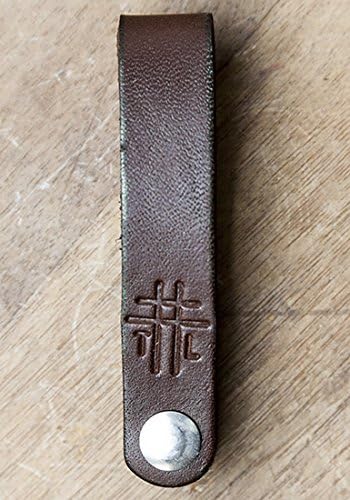 THRUX LAWRENCE - Horween Leather Keypost - Hand Crafted Foldover Keychain - Brown with Stainless Steel