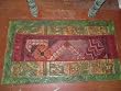 Ethnic India Burgundy Wine Beaded Antique Wall Sari Tapestry Hanging Table Runner 80 X 20 Inch Free Shipping