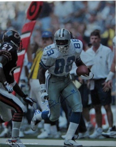 Michael Irvin Autographed/Hand Signed Dallas Cowboys 16x20 Photo (vs Bears) with Playmaker Inscripti