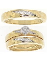 0.25CTW-DIAMOND FLOWER TRIO SET