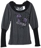 Guess Girls 7-16 Screened Puff/Cuff Teee,Charcoal Grey Heather,S(7/8)