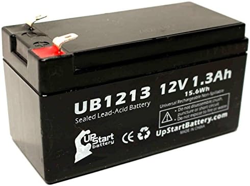 2x Pack - Dyna Feed EP100 Feeding Pump Battery - Replacement UB1213 Universal Sealed Lead Acid Battery (12V, 1.3Ah, 1300mAh, F1 Terminal, AGM, SLA) - Includes 4 F1 to F2 Terminal Adapters